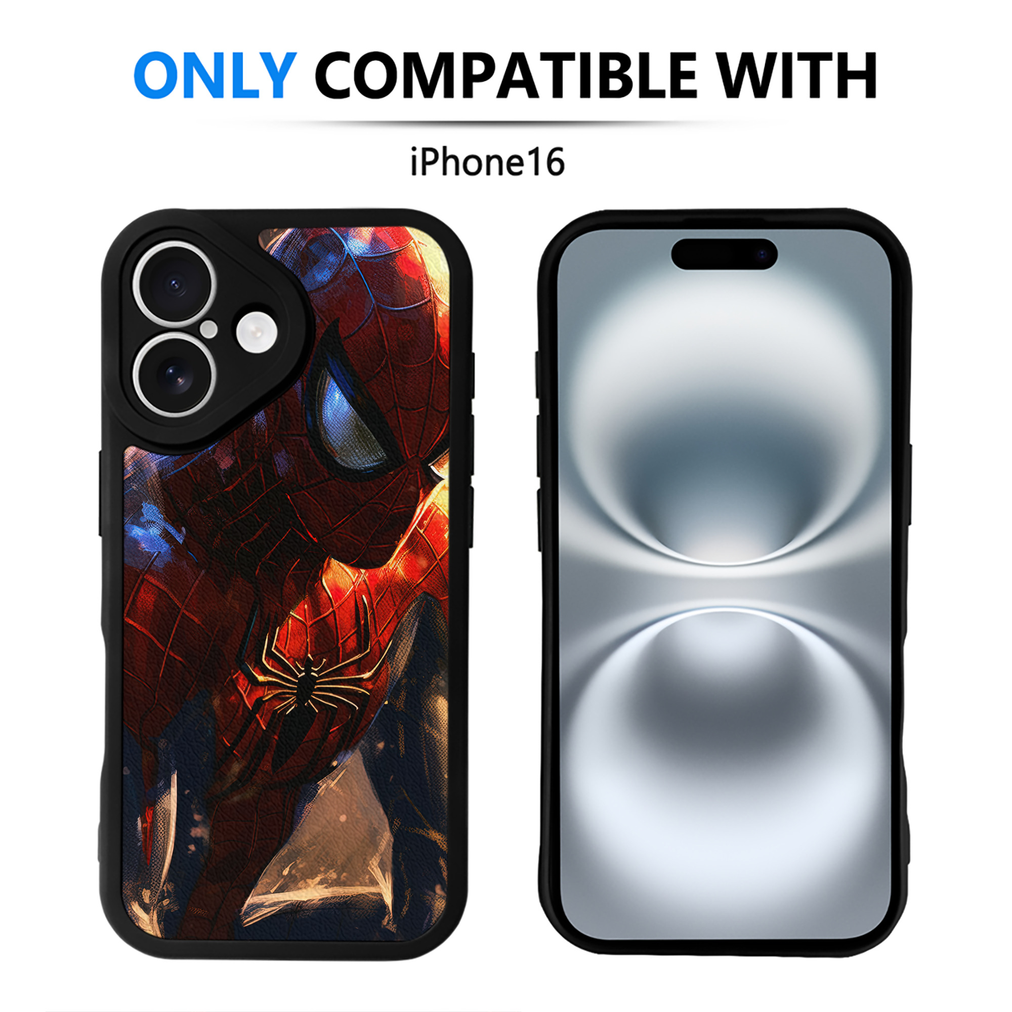 （画像用） Spider Man スパイダーマン 【iPhone 16シリーズ対応】シリコンスマホケース（レザー調） 材質：シリコン